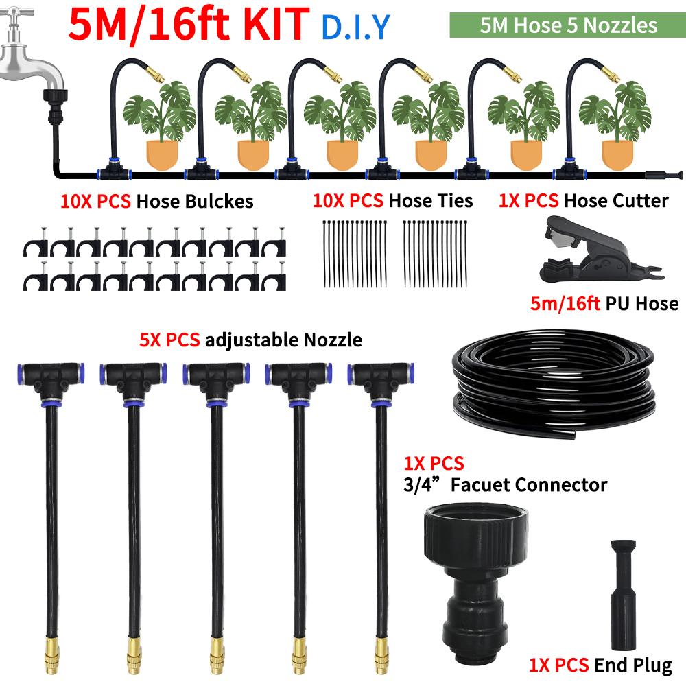 DIY Free Bending Universal Spray Kit For Greenhouse Garden Flowers Plant Watering Irrigation Patio Misting Cooling