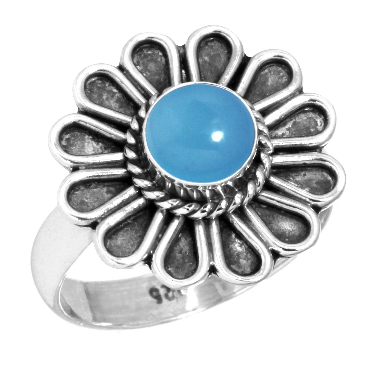 

Кольцо из стерлингового серебра 925 пробы с драгоценными камнями, ювелирные изделия ручной работы, подарок на День святого Валентина, аквамариновый халцедон, ракушка-ушка, синий солнечный камень, лабрадорит, пренит 11