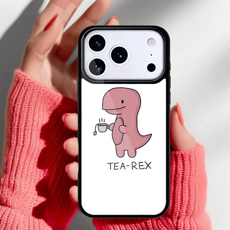 Cute Dinosaur Tea-Rex Phone Case for iPhone 17 16 15 14 13 Pro Max Back Cover for 12 11 Pro Coque