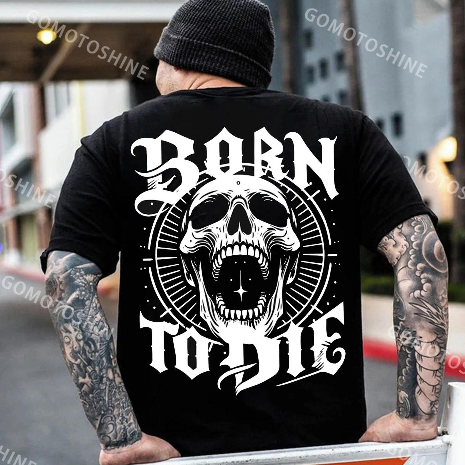 BORN TO DIE Skull Print Men s T-Shirt S