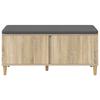 Hallway Bench with Cushion and Storage Sonoma Oak Finish 100 x 38 x 46 cm