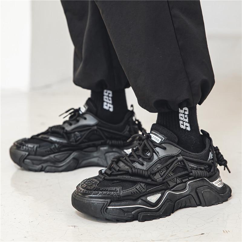 Four Seasons Men's Solid Color Lace-up Platform Sports Shoes L5827