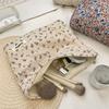 Corduroy Floral Makeup Pouch Women  Inner Bag Portable Large Capacity Makeup Case Cosmetic Organizer Bags Travel Toiletry Bag