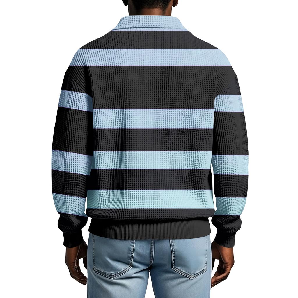 Top casual larg pentru bărbați, cu guler cămașă, mânecă lungă