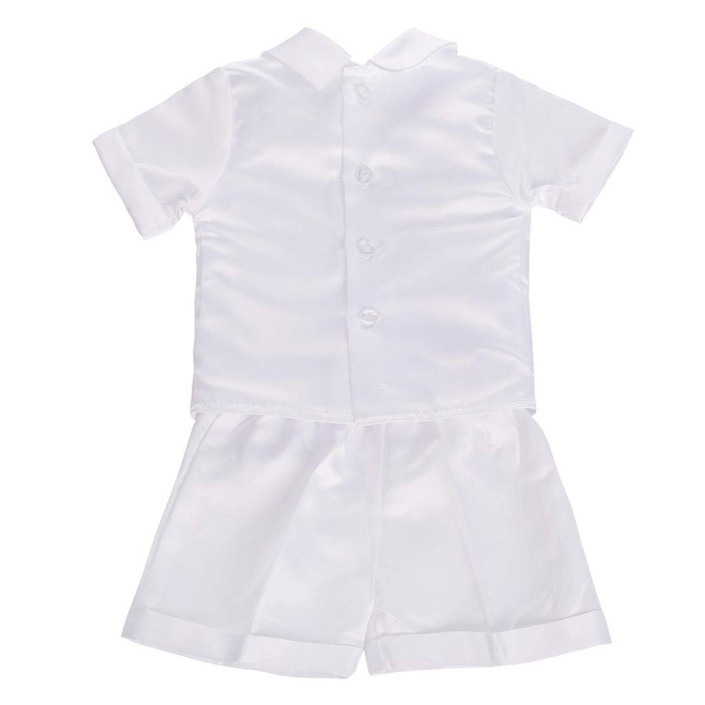 Dressy Daisy Christening Short Sleeves with Sizes Months Boys' Outfit, White, Bonnet, 0-3