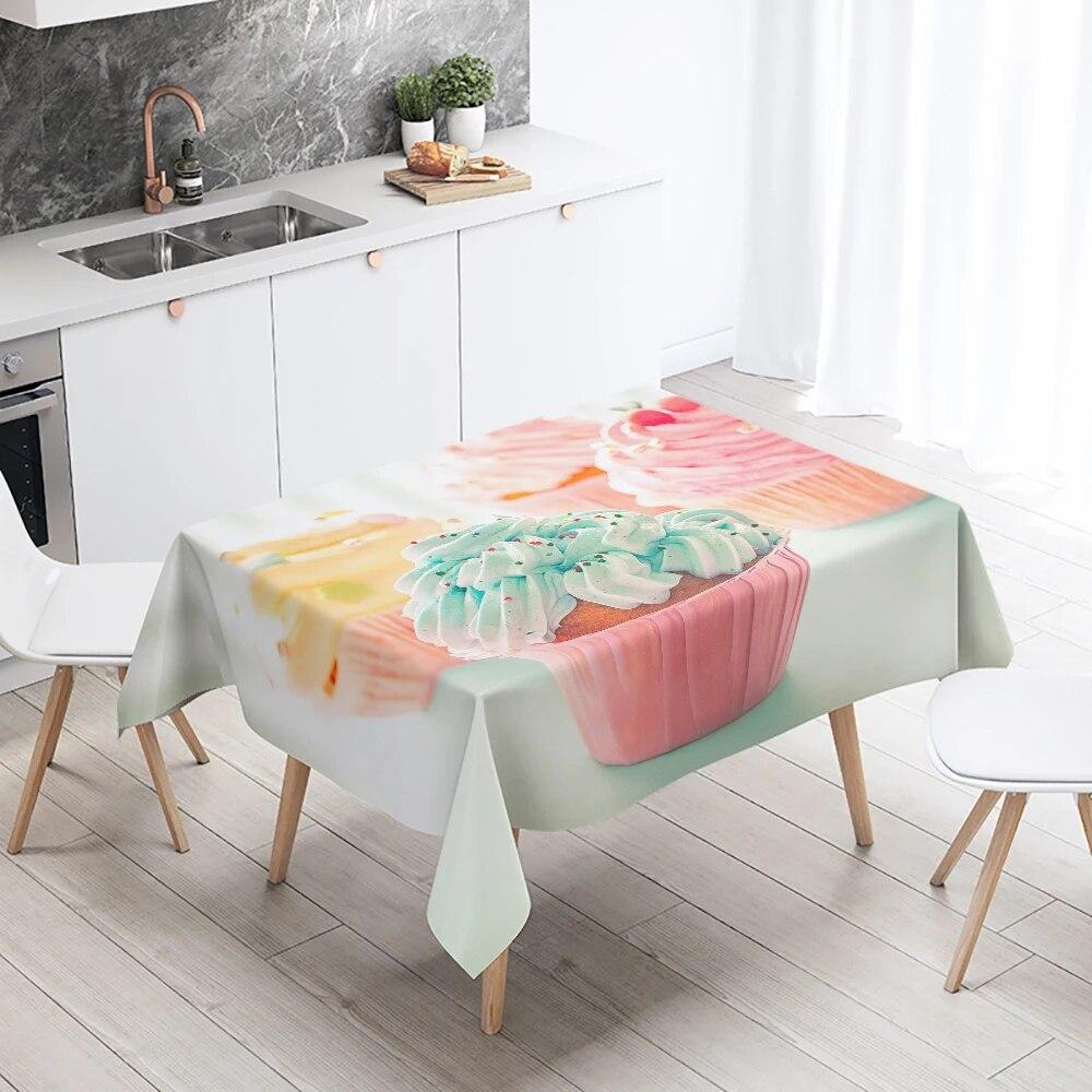 Gourmet Petit Cake Tablecloth Waterproof Rectangular  Wedding Party Decoration Restaurant Kitchen Home