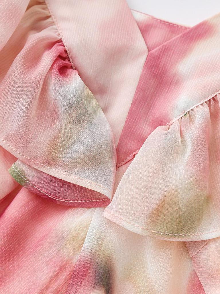 Elegant Slimming Summer Ruffle Dress - French Chic Style