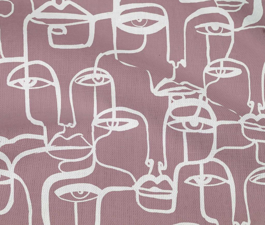 oneOone Bavlněný Flex Prachově Růžový Látka Abstraktní Obličej Prošívací Potřeby Potisk Šicí Látka Na Metráž 40 Palců