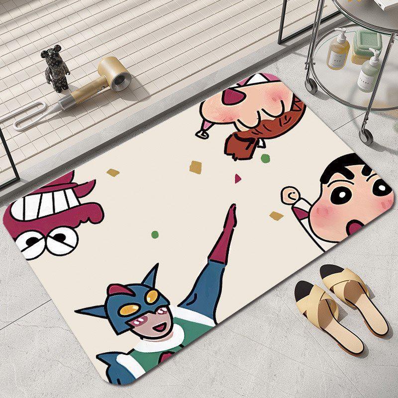 Cartoon Shin-chan Diatom Mud Bathroom Floor Mat - Dirt-Resistant, Easy Clean & Wear-Resistant