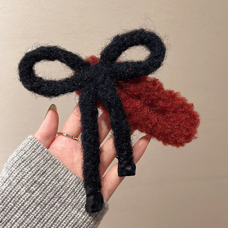 Plush Bow Hair Clip Large Duckbill Clip New Hair Accessory Fashion Women Hair Styling Barrette Elegant Headwear Hair Decoration
