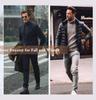 Men's Autumn/Winter Vertical Stripe High Neck Sweater - Slim Fit Warm Pullover Knitwear