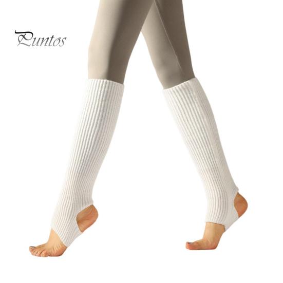 

2 пары балетных гетр с отверстием для пятки, вязаные зимние очень мягкие длинные гетры для йоги, танцев, нескользящие носки для ног, чехлы для икр для йоги и спорта белый