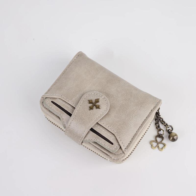 Women's short European and American fashi buckle wallet zipper coin purse