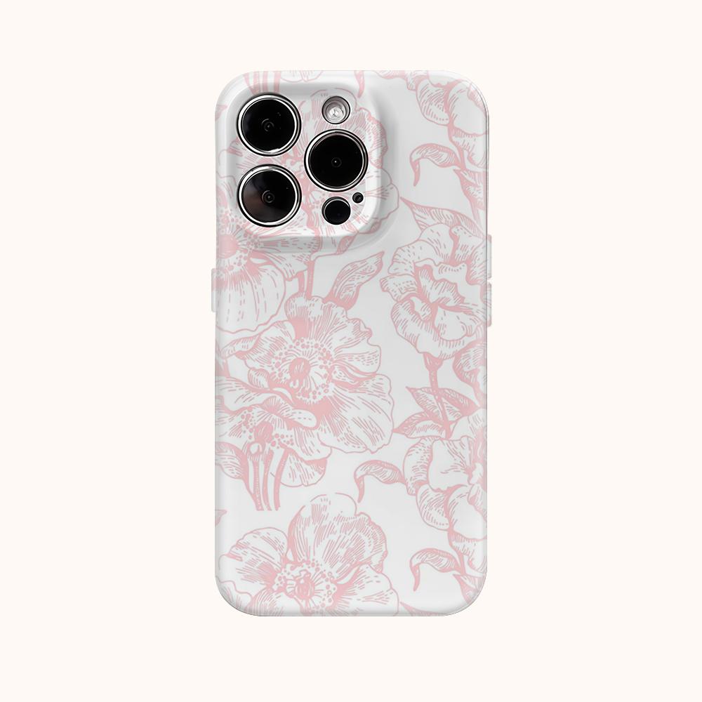 Růžový květ bílý kryt na telefon pro iPhone 16 15 14 13 12 11 X XS XR XSMAX 7 8 Pro Max Plus dvouvrstvý zadní kryt
