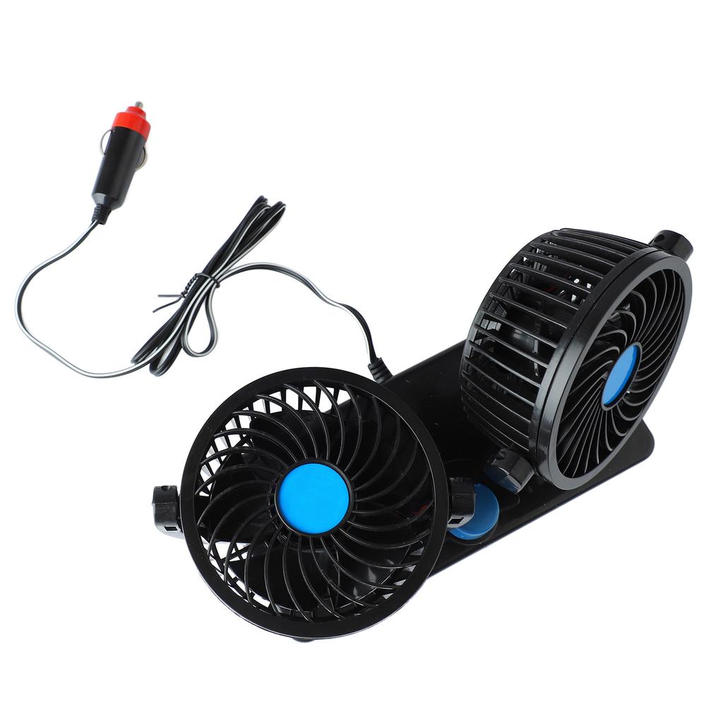 Double Head Car Fan 12V Dashboard Fans 360 Degree Rotatable Seat Fans for Car SUVs RV