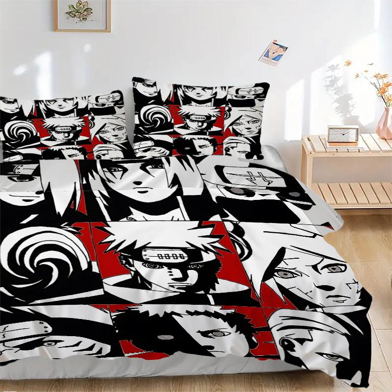 Naruto Characters Collage Print 3Pcs Bedding Setduvet Cover With 2 Bedropillowcase Home Birthday Gift