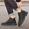 Fashion Genuine Leather Mens Low Top Sneakers 2024 Hot Sale Lace-Up Male Ankle Boots Men Winter Plush Snow Boots Comfortable Men's Shoes