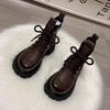 Short Boots for Women with British Style  Autumn and Winter New Style  Thick Soled and Slimming with Plush Short Boots