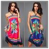 Summer Party Beach Boho Dress Sexy Wrapped Chest Sleeveless Knee-length Dress