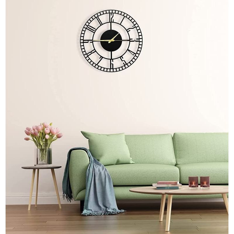 Designer Stylish Metal Wall Clock for Living Room, Bedroom, Office, Kitchen, Home and Hall, Antique Big Size Modern Wall Watch for Home Decor (50 cm)