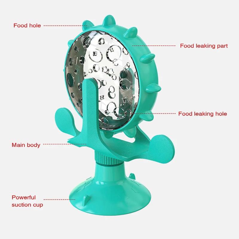 Dog Cat Feeding Interactive Wheel Toys Pet Leaking Food Training Ball Slow Dog Feeder Funny Dog Wheel Pet Products
