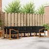 Outdoor Sofa Set with Cushions 7 pcs Natural and Black