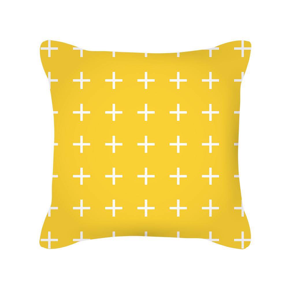 Modern Simple Geometric Pillow Nordic Style Peach Skin Bedside Cushion Cover Waist Pillow Cover New Home