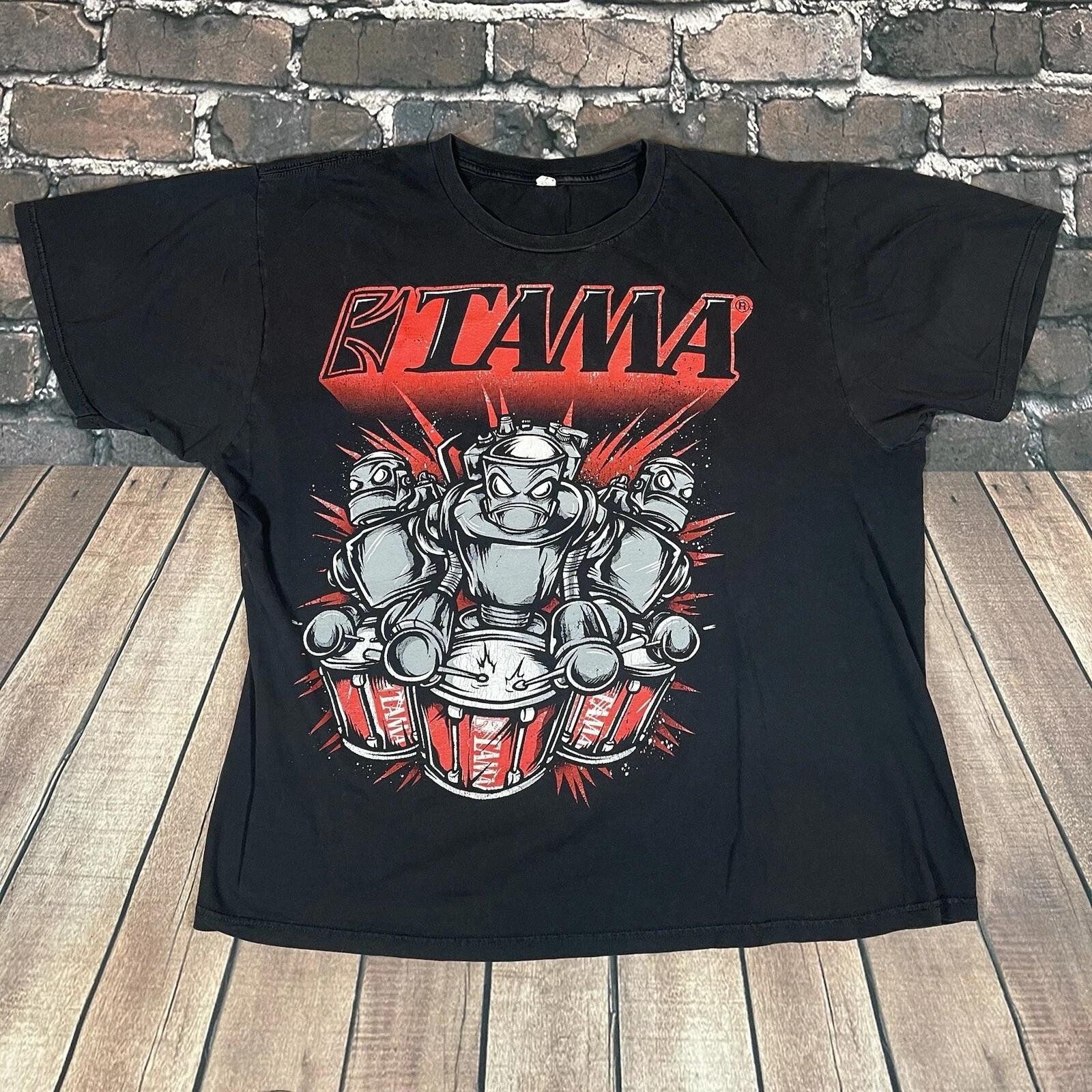 

Vintage Y2K Tama Drums Robot Japan T-Shirt Graphic Black Men’s Size L/XL Rare S