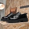 Autumn new Derby men's shoes British dress round head leather shoes men's platform low