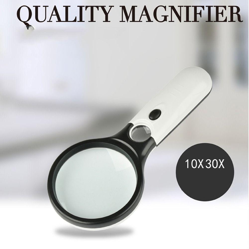 

LED Light Magnifying Glass Lens Handheld Magnifier Portable Microscope