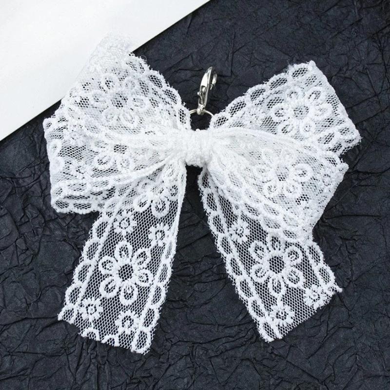 

Korean Cute Lace Bow Pearl Beaded Phone Pendant Chain Accessories Aesthetic Ballet Shoes Camera Bag Decoration Keychain Gift