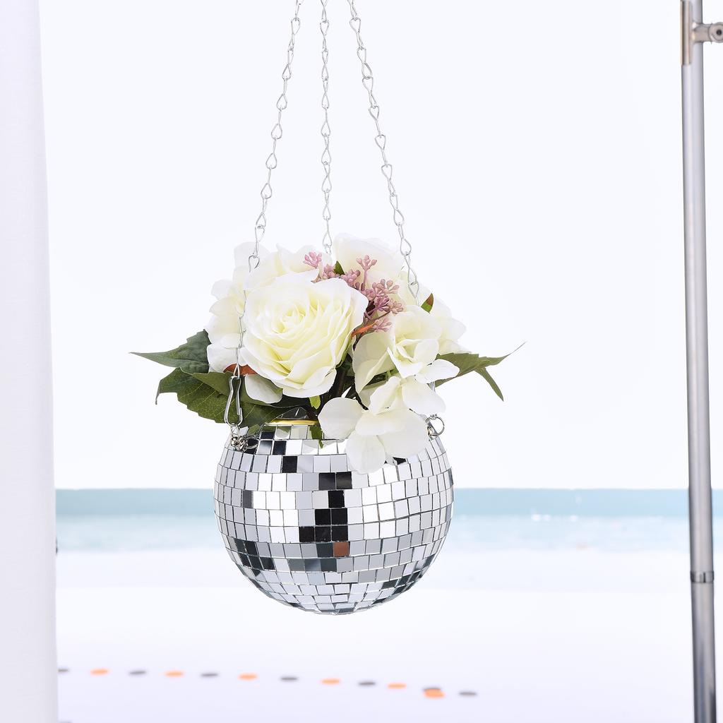 Disco Ball Planter Large Capacity Multifunctional Hanging Disco Ball Flower Pot for Gardens Terraces