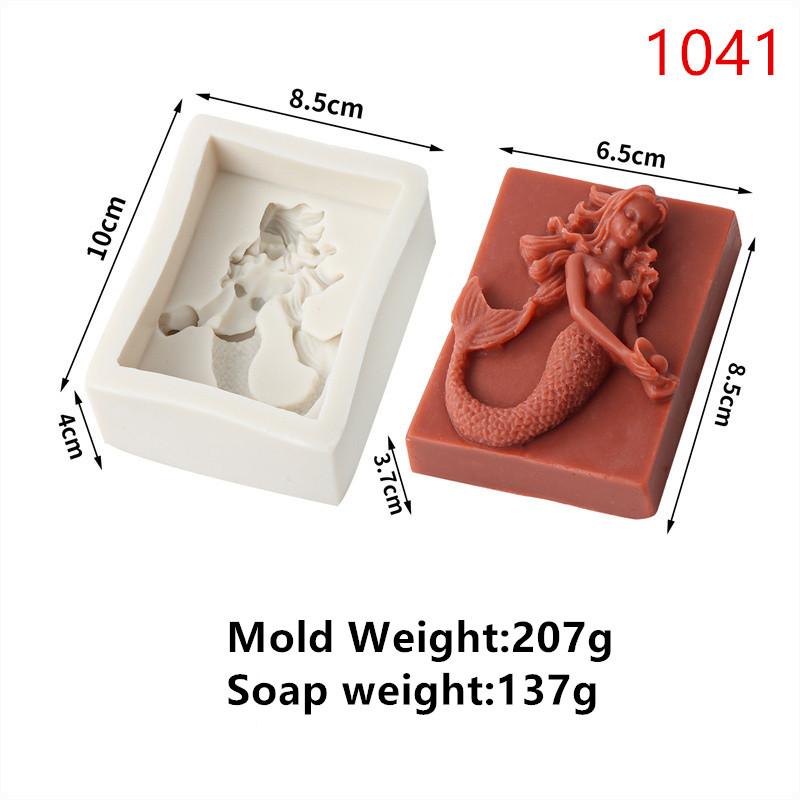 3D Mermaid Silicone Soap Mold DIY Ocean Goddess Candle Resin Making Geometry Square Chocolate Mold Home Decor Crafts Gifts