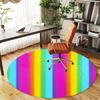 1pc Rainbow Glitter Round Chair Mat Area Rug - Non-Slip, Floor Mat for Office, Bedroom, and Indoor Decor -1002015