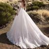 European and American New Women's Clothing Ebay Sexy Heavy Industry Lace Wedding Dress Flower Trailing Big Swing Evening Dress