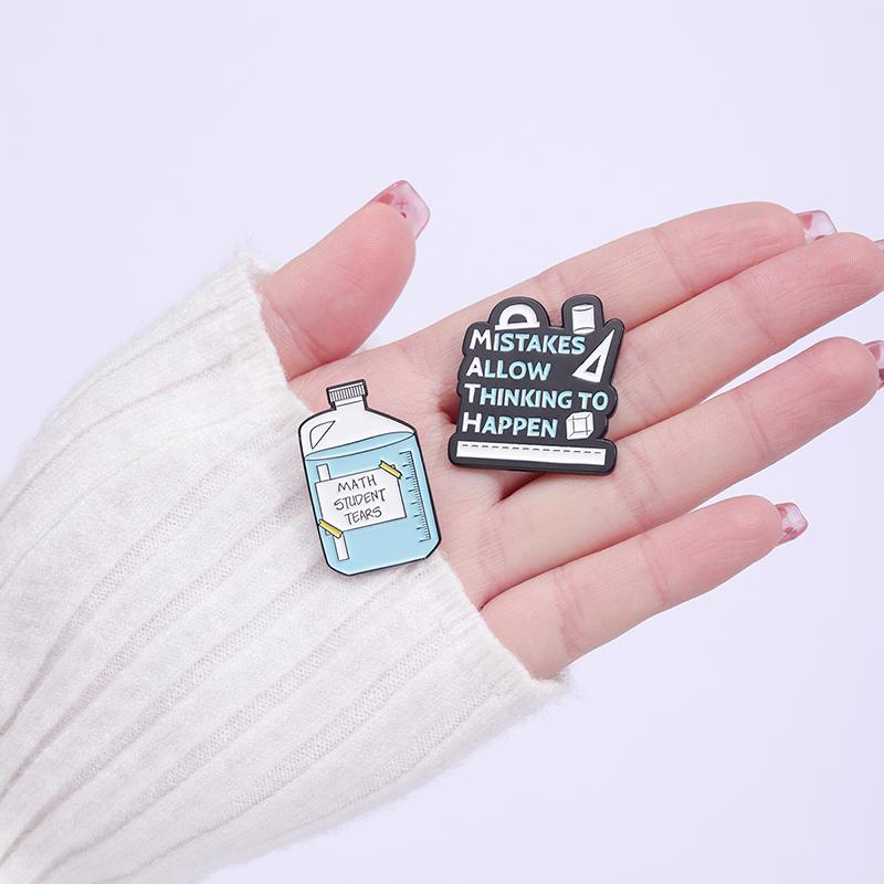 Math Student Tears Enamel Pins Custom Math Is Hard So Is Life Brooches Lapel Badges Funny Puns Jewelry Gift for Kids Friends