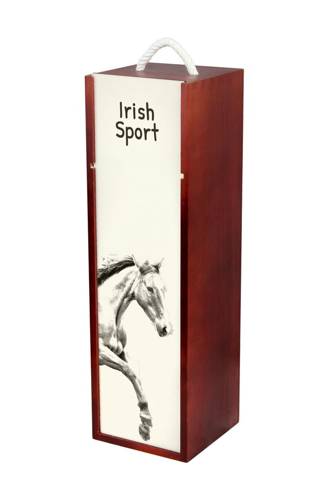 Irish Sport - Wine Box with a Horse, Alcohol Box with Graphics, Personalized Gift Box from the Art-Dog Brand
