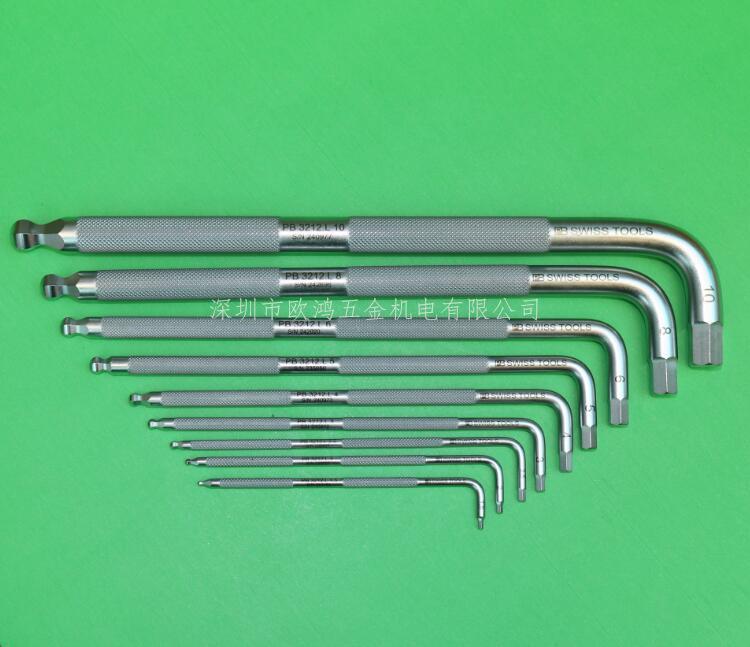 Swiss PB 3212 Metric Knurled Hex Socket Wrench Set (1.5-10mm)