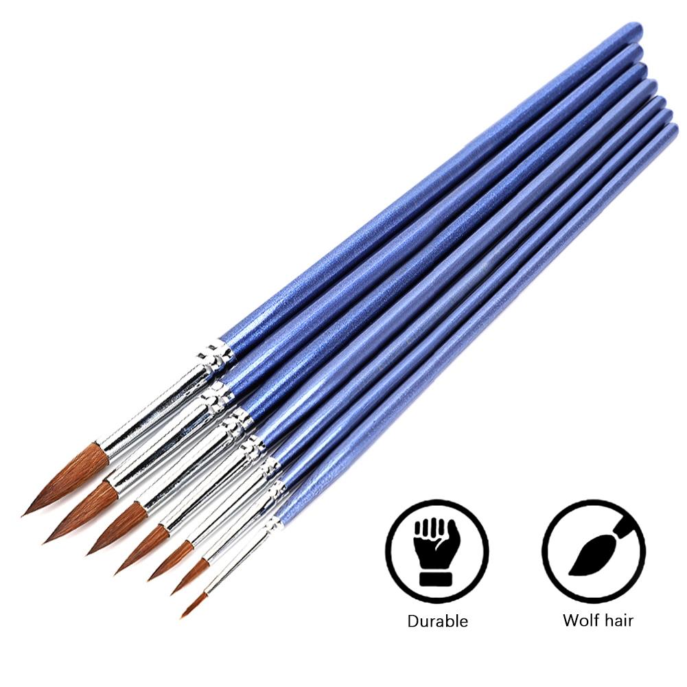 7Pcs Painting Brush Set Wolf Hair Watercolor Acrylic Special Painting Tools for Arts