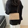 Fashion Rhombus Chain Bow Hardware Decoration Shoulder Women'S Crossbody Small Square Bag