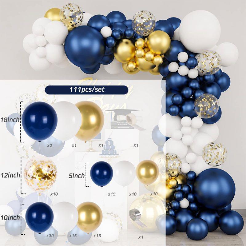 Dark Blue Macaron Latex Balloon Chain for Christmas & Birthday Parties