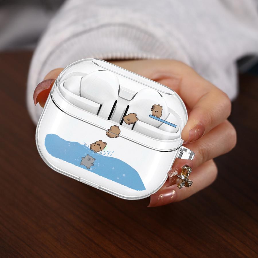 

Cartoon Guinea Pig Case For Samsung Galaxy Buds 3Pro 2Pro 4 Pro 2 4Pro 3 FE Live Clear Earphone Cases Cover With Hook Buds 3 Pro