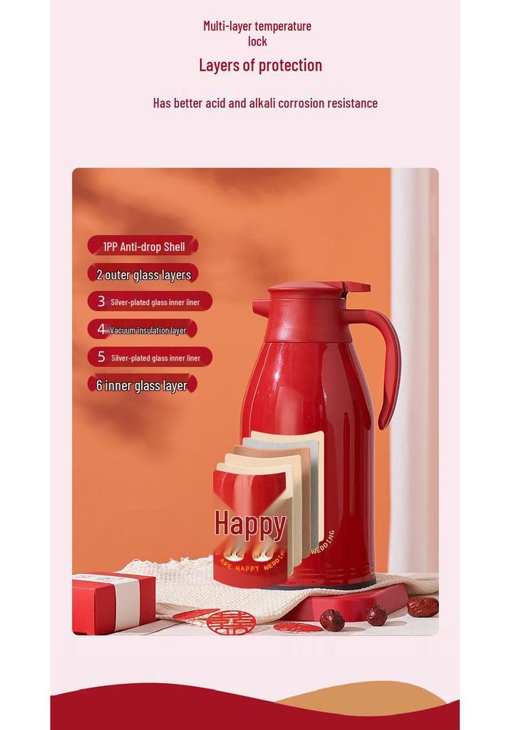 Insulated Thermos Flask Pair: Large Capacity Hot Water Kettle Gift for Newlyweds or Wedding Dowry