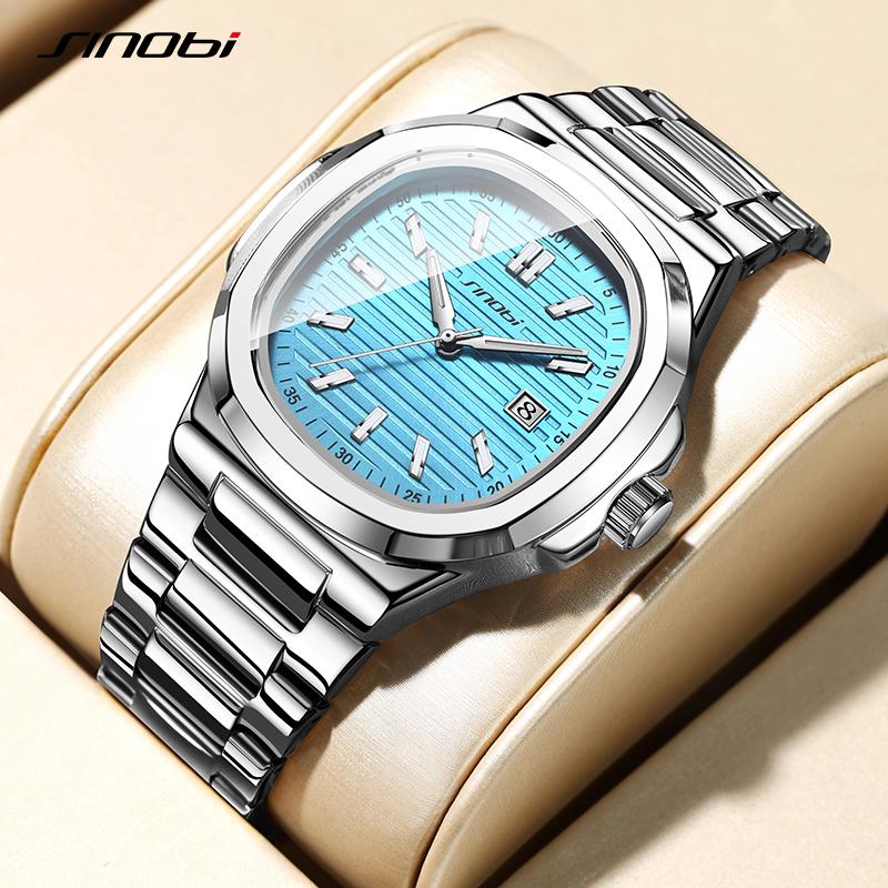 SINOBI Fashion Design Men's Quartz Watches Original Style Mans Wristwatches Business Gifts Clock for Husband,Family,Friend