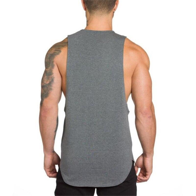 6687 Blank Mesh Slim Fitness Vest Men's European and American Arc Hem Sports GYM Bottoming Breathable Quick-drying Shoulder