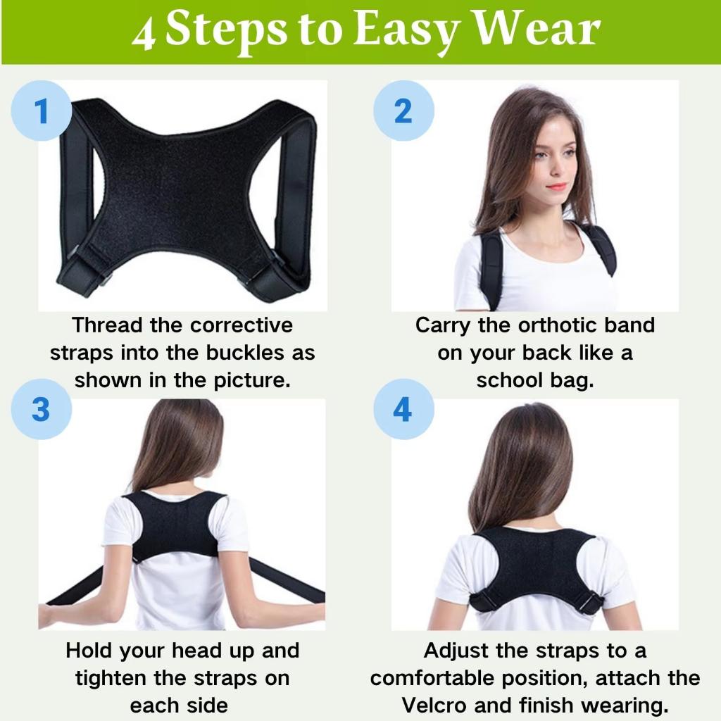Correcteur de Posture Dorsal Invisible Entraîneur Bretelle d'Épaule Ajustable Maintien Droit Support de Clavicule pour Hommes Femmes Adultes Enfants