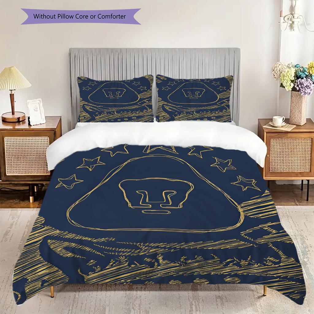 Pumas UNAM Pattern Bedding Quilt Set Quilt Cover Pillowcase Home Decoration Birthday Gift (1 * duvet cover + 2 * pillowcase, without core)