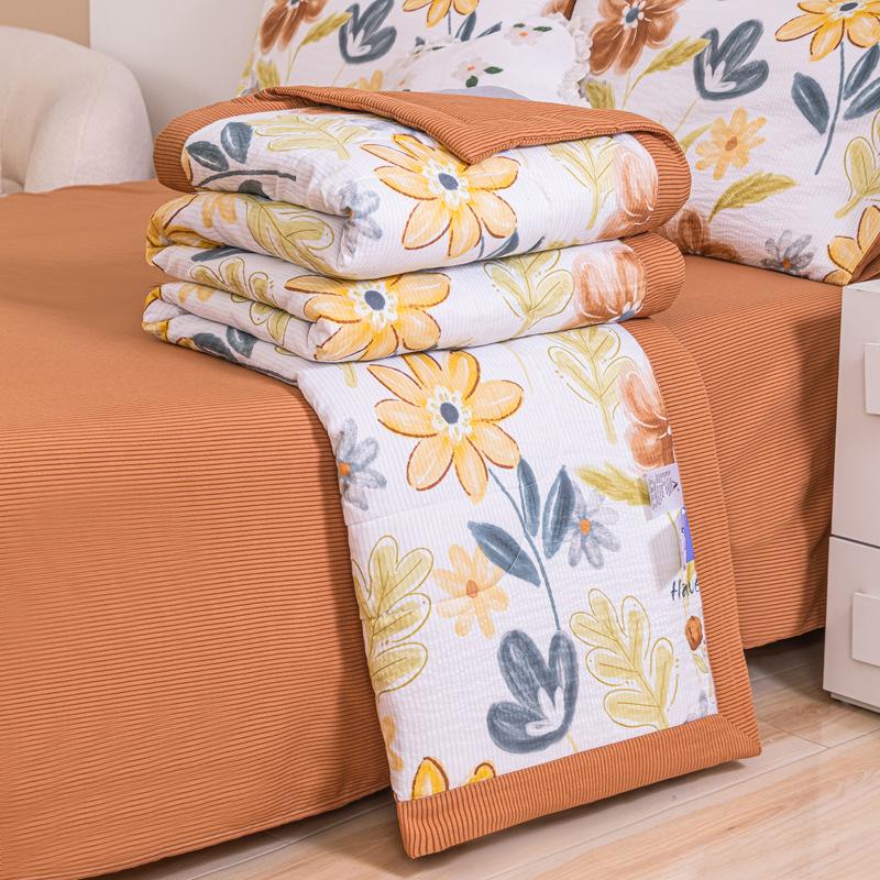 Summer Single Double Bed Light Printed Quilt Air Condition Quilt Twin Queen Size Cool Quilt