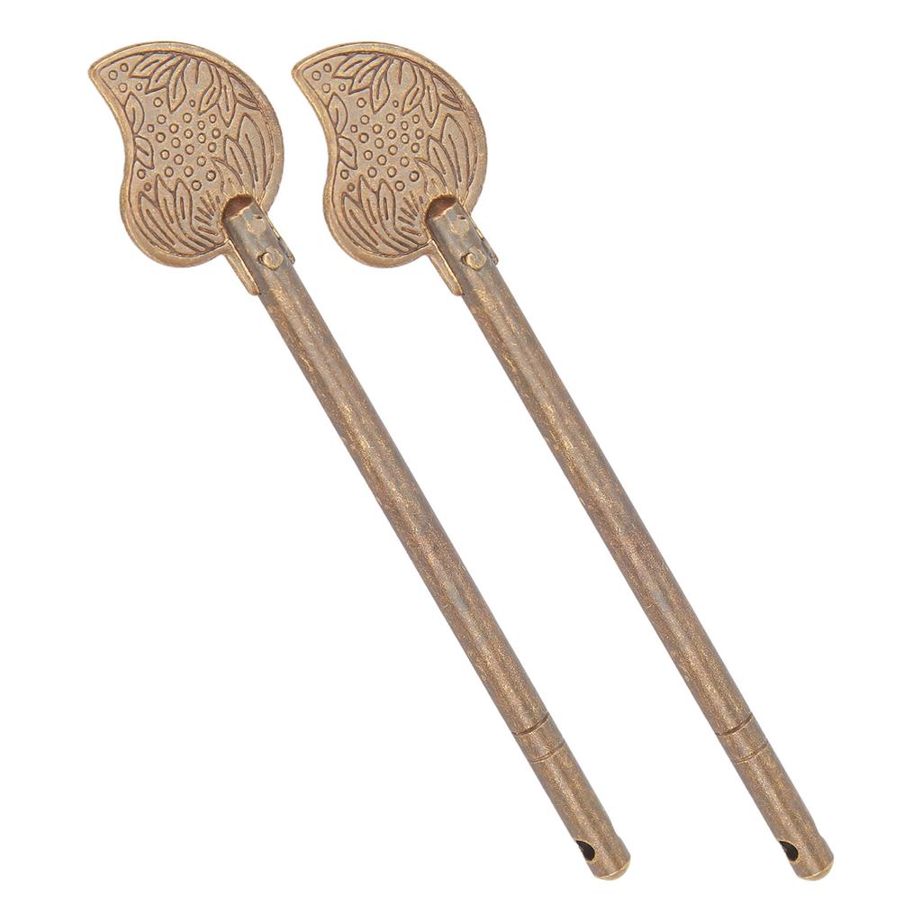 2 Pcs Door Latch Locking Pin 11cm Leaf Shape Retro Style Brass Cabinet Key Latch Bolt Locking Pin