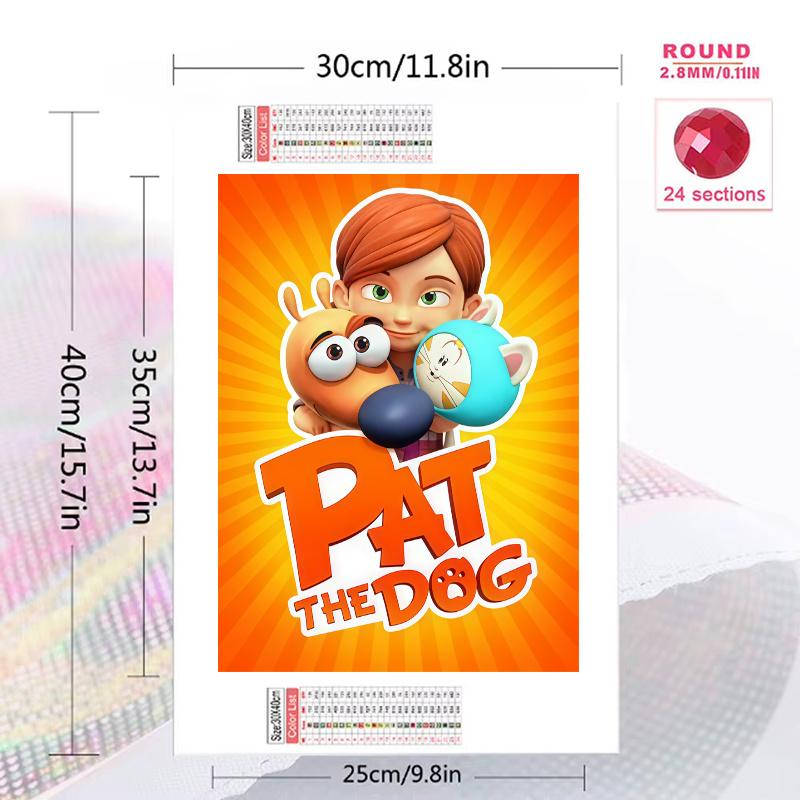 Pat the Dog.40 100% Round Full Drill 5D DIY Diamond Painting Embroidery Cross Stitch Rhinestone Décor
